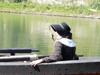 A photograph of myself taken by my good friend Cassidy Foxcroft, during the York Boat arrival program in August 2011 at Fort Edmonton Park.