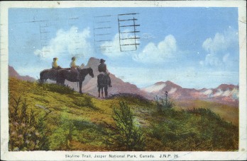 Skyline Trail - Jasper National Park. Ottawa: Photogelatine Engraving Co. Limited, Ottawa, 1948. peel.library.ualberta.ca/postcards/PC008231.html